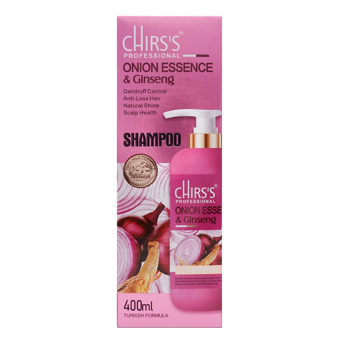 Chirss Shampoo Onion Essence And Ginseng 400ML