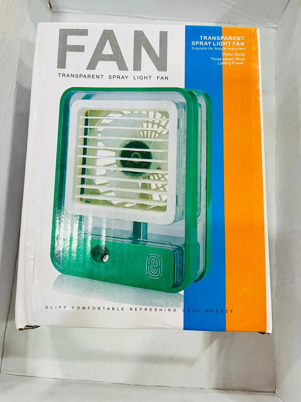 Baby Portable Fan Transparent Spray Light Fan