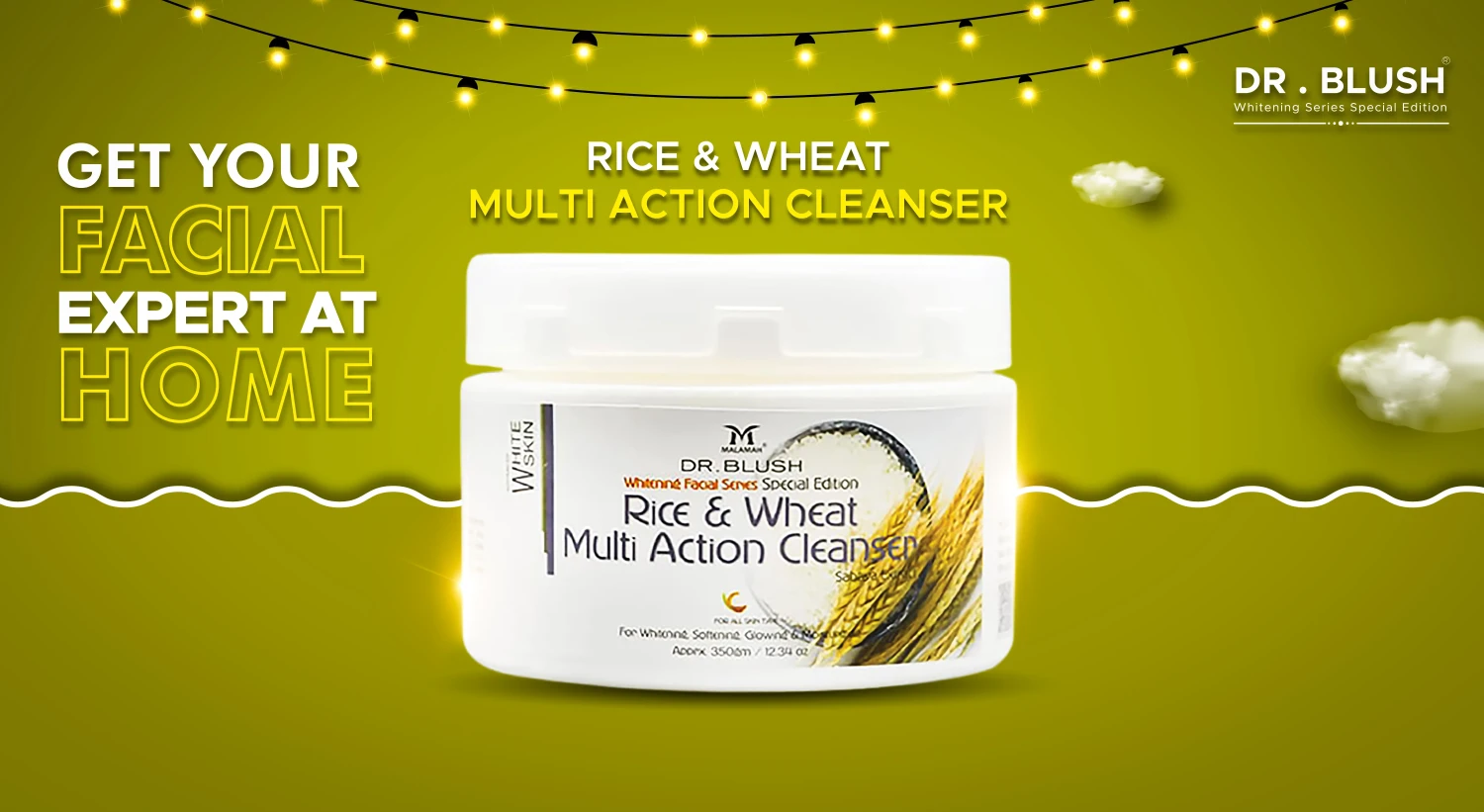 Dr Blush Facial Jar Rice Wheat Cleanser 350G