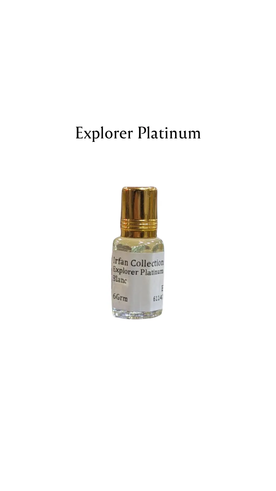 Concentrated Perfume Oil Attar Explorer Platinum Mont Blanc French Mont Blanc Expressions 6ML
