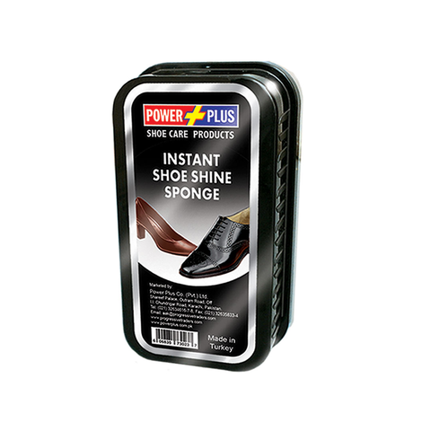 Power Plus Shoe Shiner Sponge Instant Black Pk