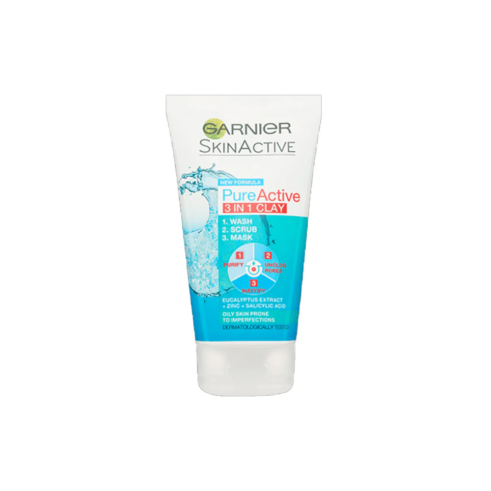 Garnier Face Wash Pk 3In1 Pure Active Clay 50ML