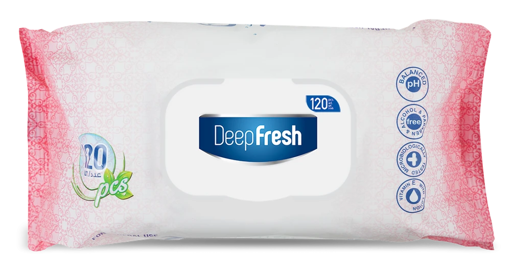 Deepfresh Wipes Pink 120Pcs
