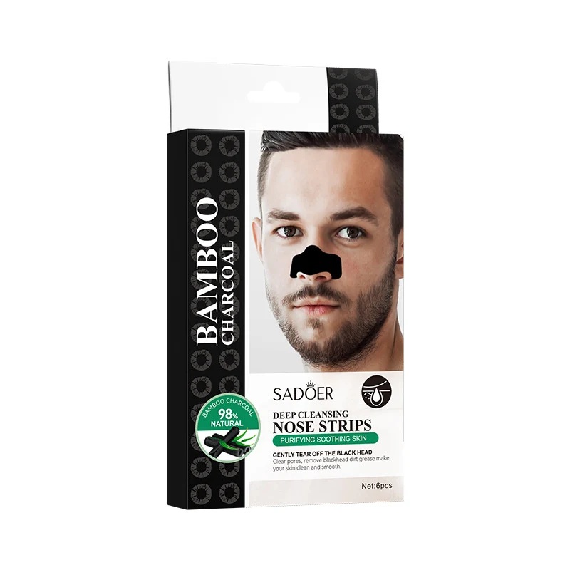 Sadoer Nose Strips Man Bamboo Charcoal Deep Cleaning 6s