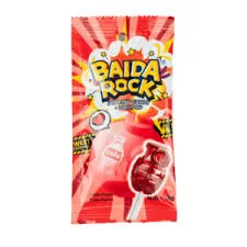 Baida Rock Popping Candy Lollipop Strawberry 12G