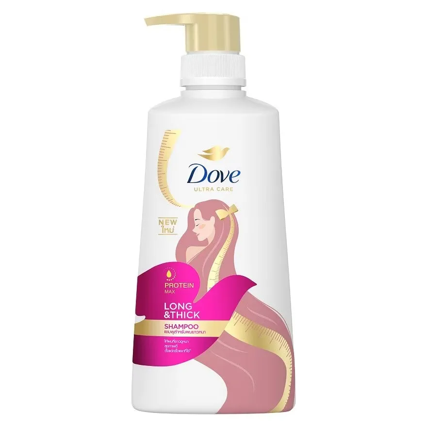 Dove Shampoo Pump Long And Thick Thai 410ML