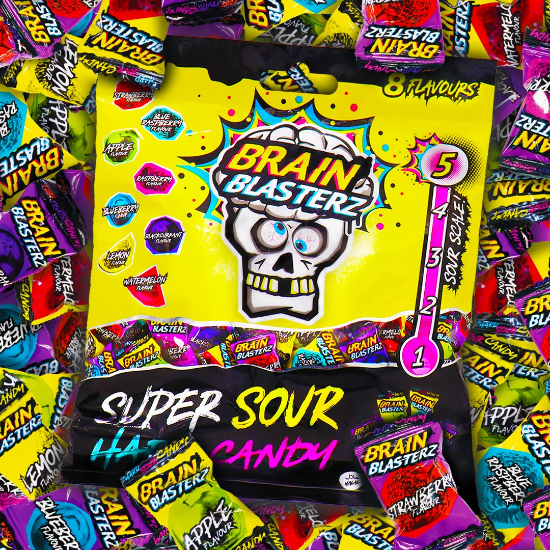 Brain Blasterz Super Sour Hard Candy Pouch 100G