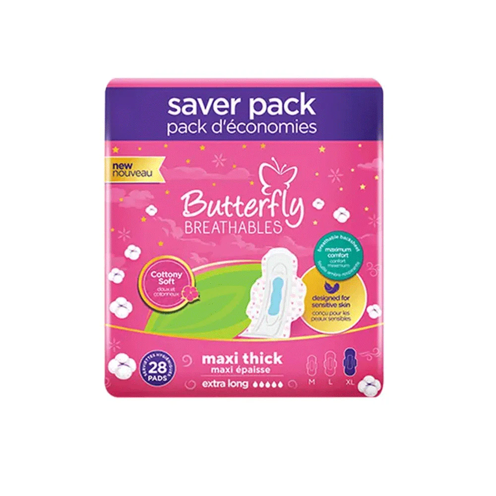 Butterfly Pads Maxi Thick Breathables Cottony XL 26P