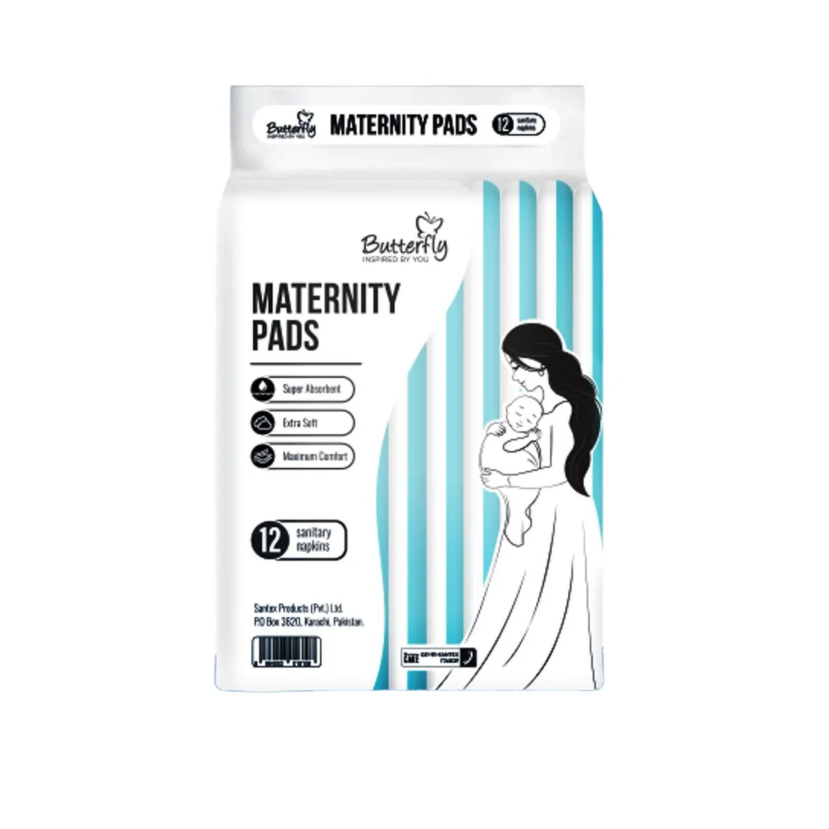 Butterfly Maternity Pads 12Pcs