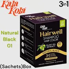 Kala Kola Hairwell Color Shampoo 01 Natural Black 01 160ML
