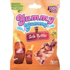 Yummy Gummy Jelly Pouch Cola Bottles 150G