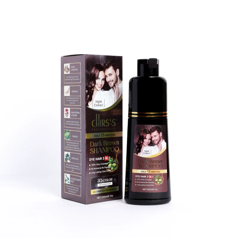 Chirs's Hair Color Shampoo 3 In 1 Dark Brown 200ML
