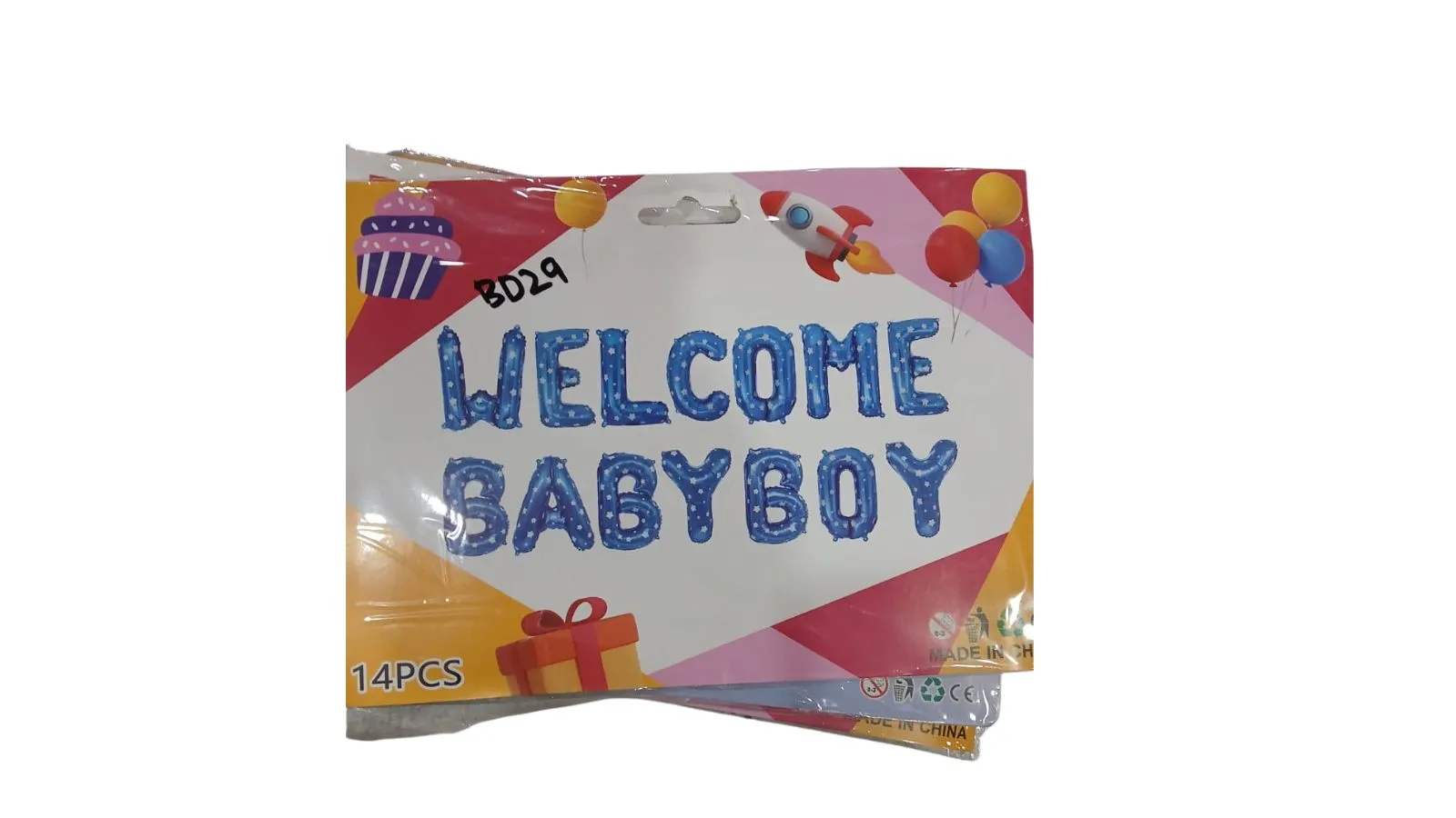 Birthday Celebration Welcome Babyboy Foil Balloon Letters 14PCS Multi