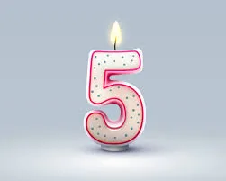 Birthday Celebration Number Candle 5