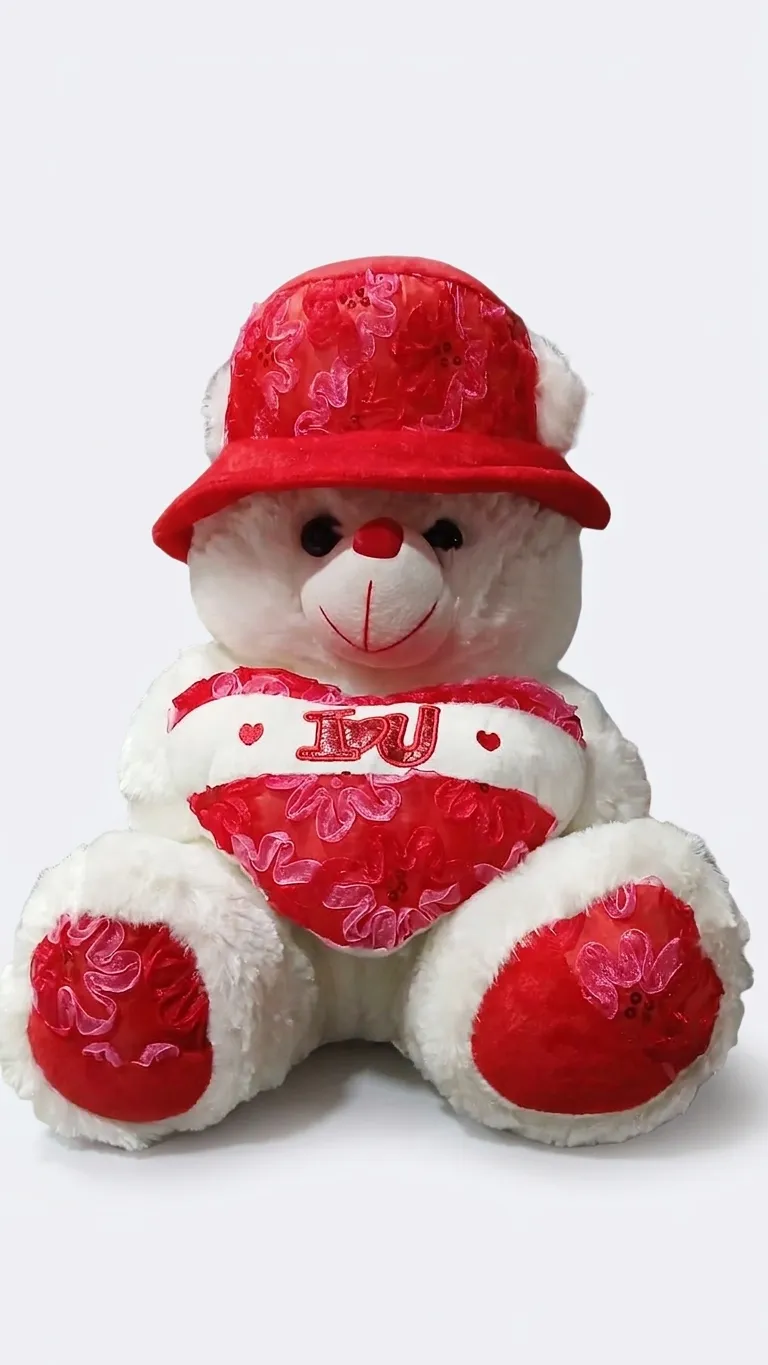 Teddy White With Red Hat 2003-40 Dil Less 40CM