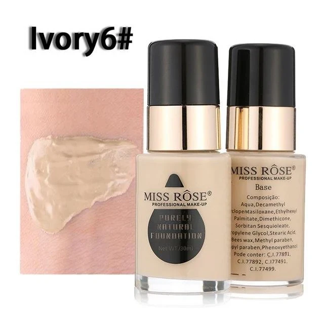 Miss Rose Foundation For All Skin Types Ivory 6 7601-070 30ML