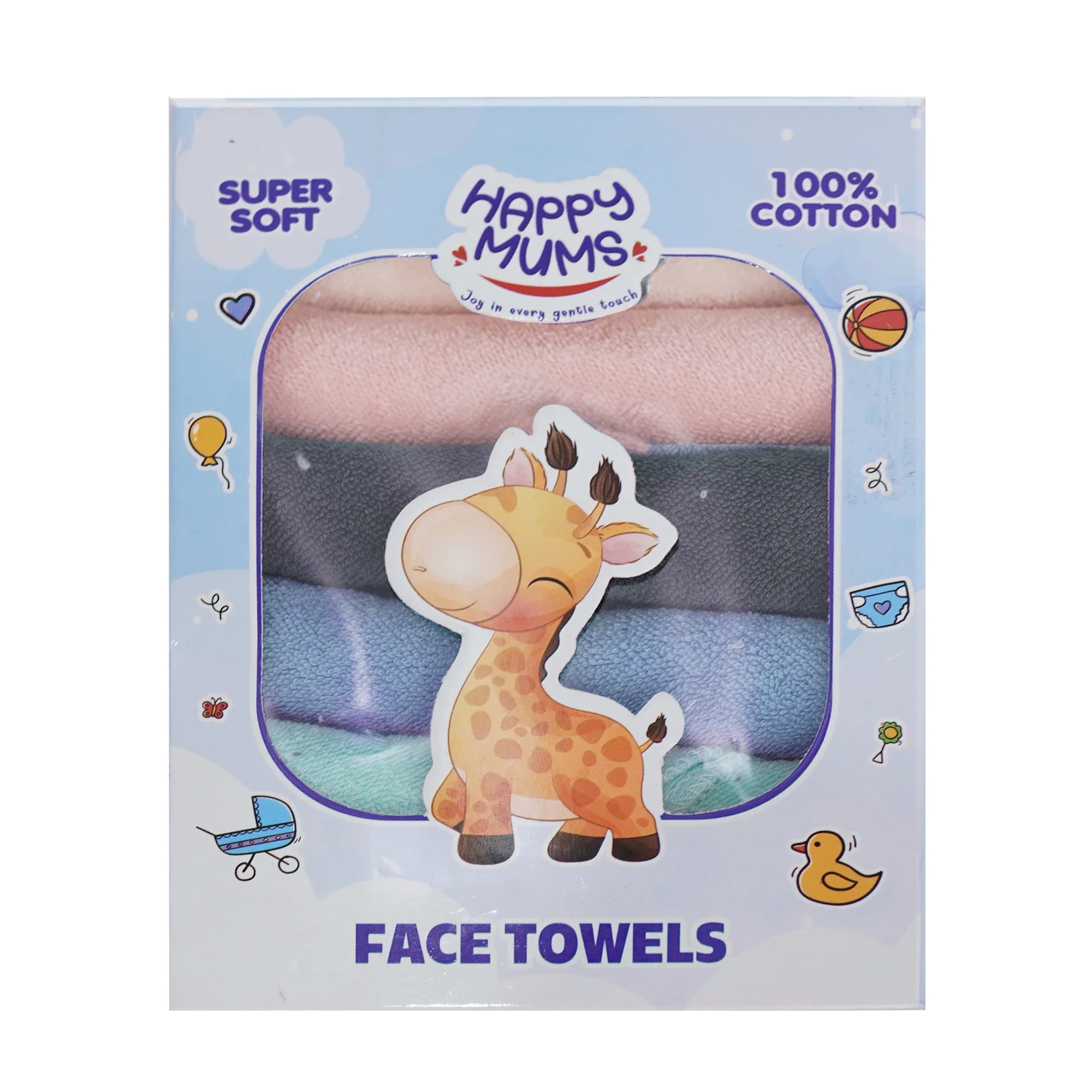 Happy Mums Baby Face Towels Medium 6PCS