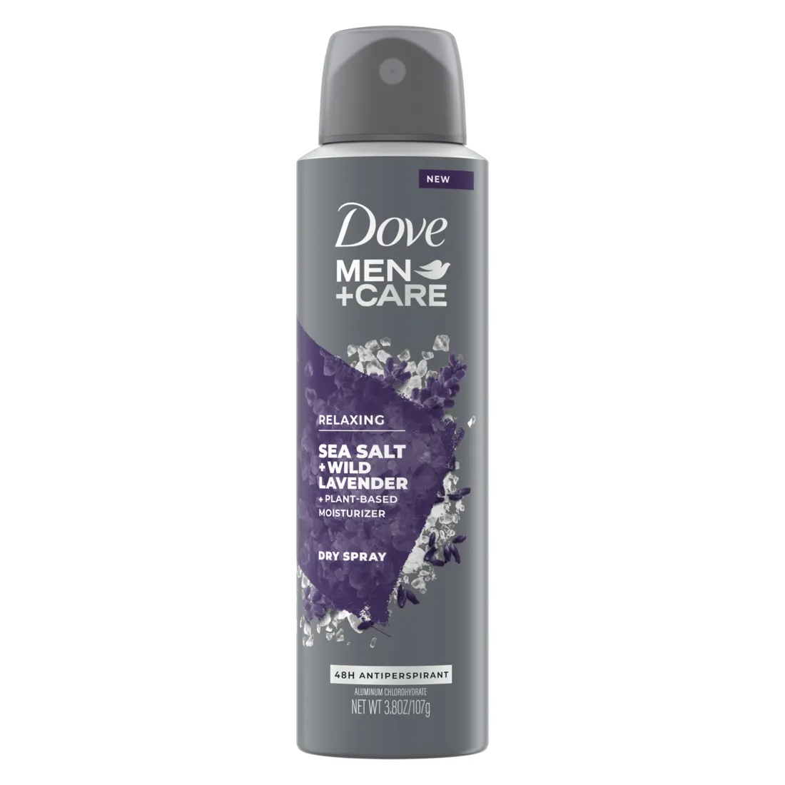 Dove Deodorant Body Spray Men Care Sea Salt + Lavender 72Hrs USA 107G