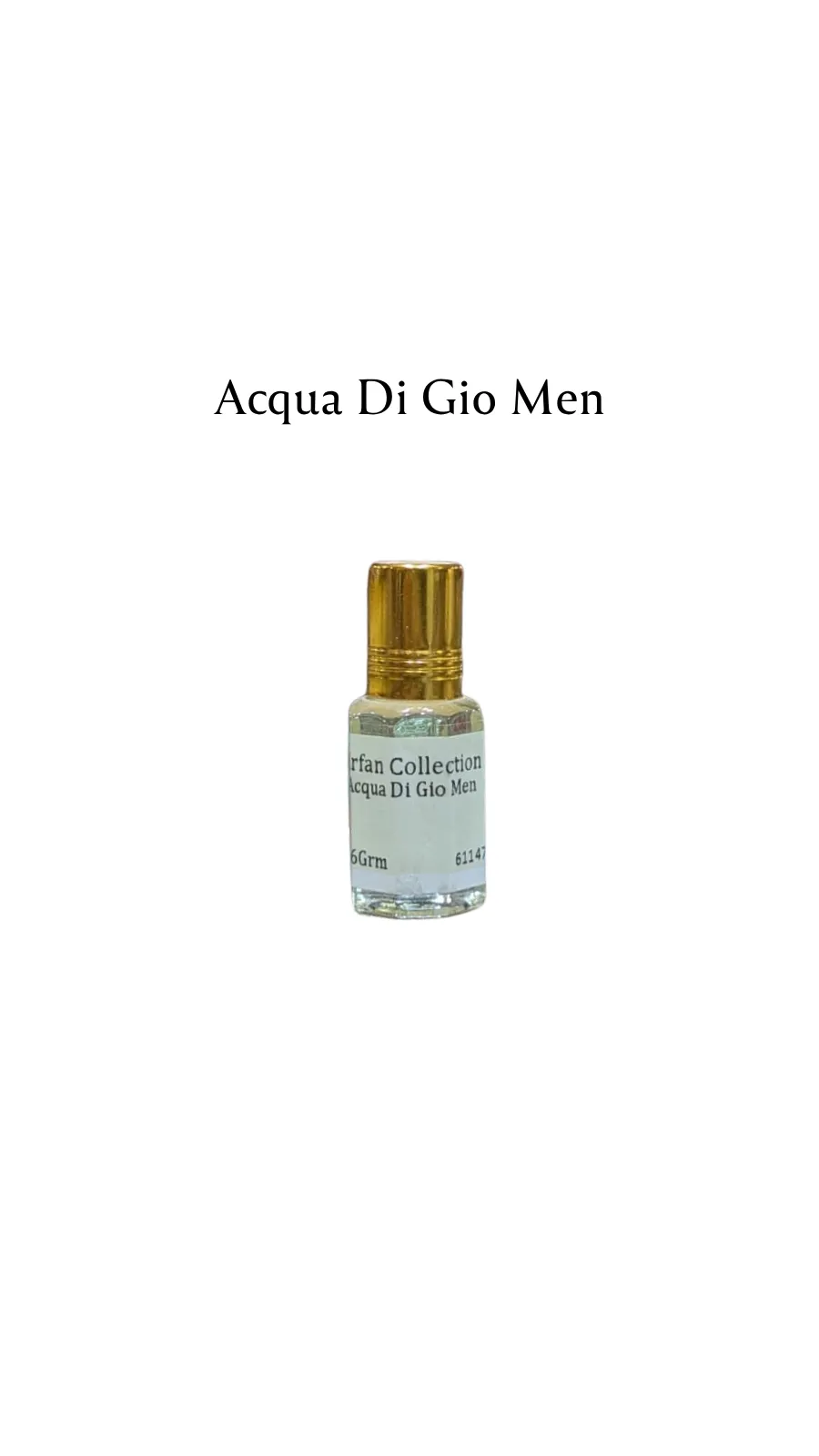 Concentrated Perfume Oil Attar Acqua Di Gio Men French Giorgio Armani Charabot 6ML