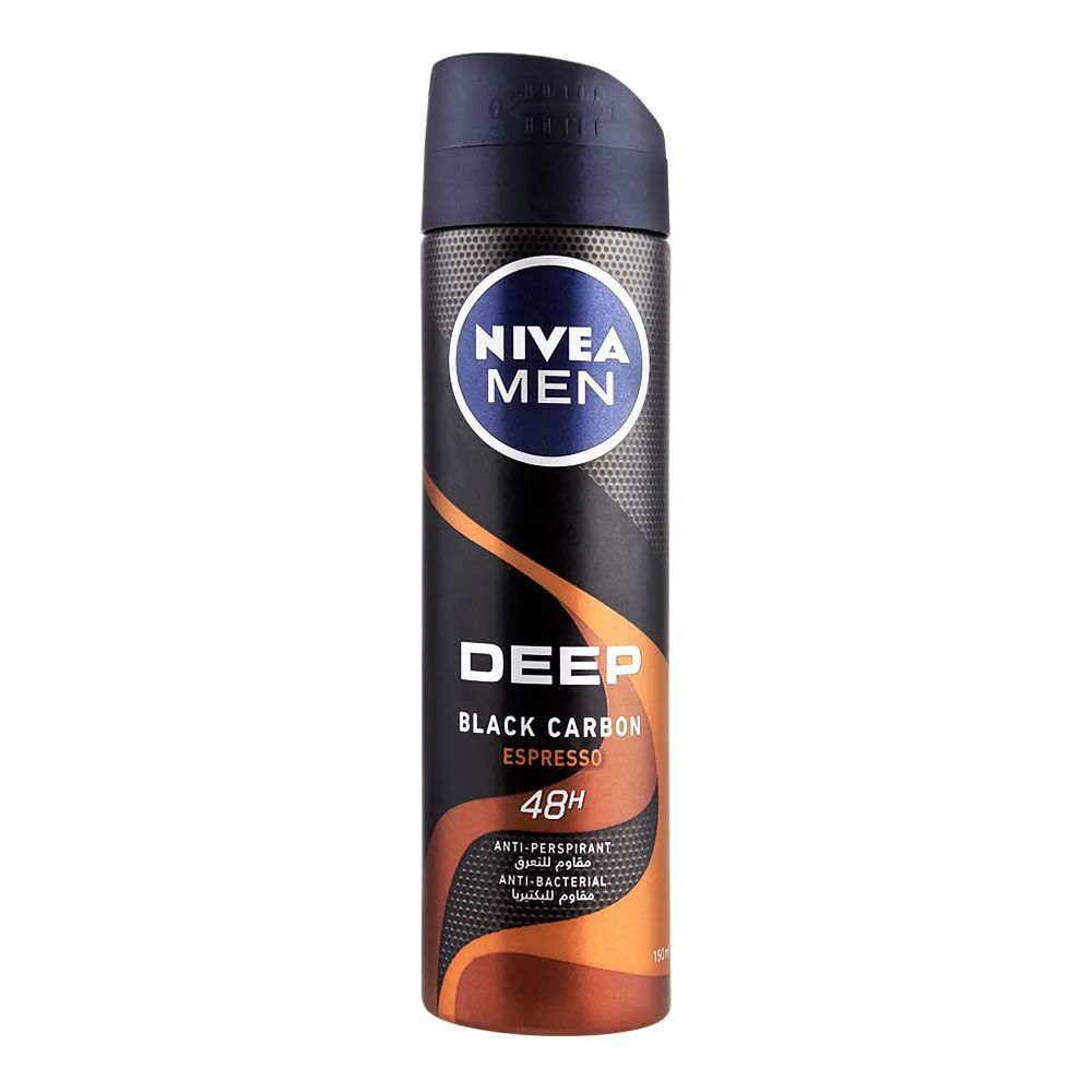 Nivea Deodorant Body Spray Men Deep Black Carbon Espresso 150ML