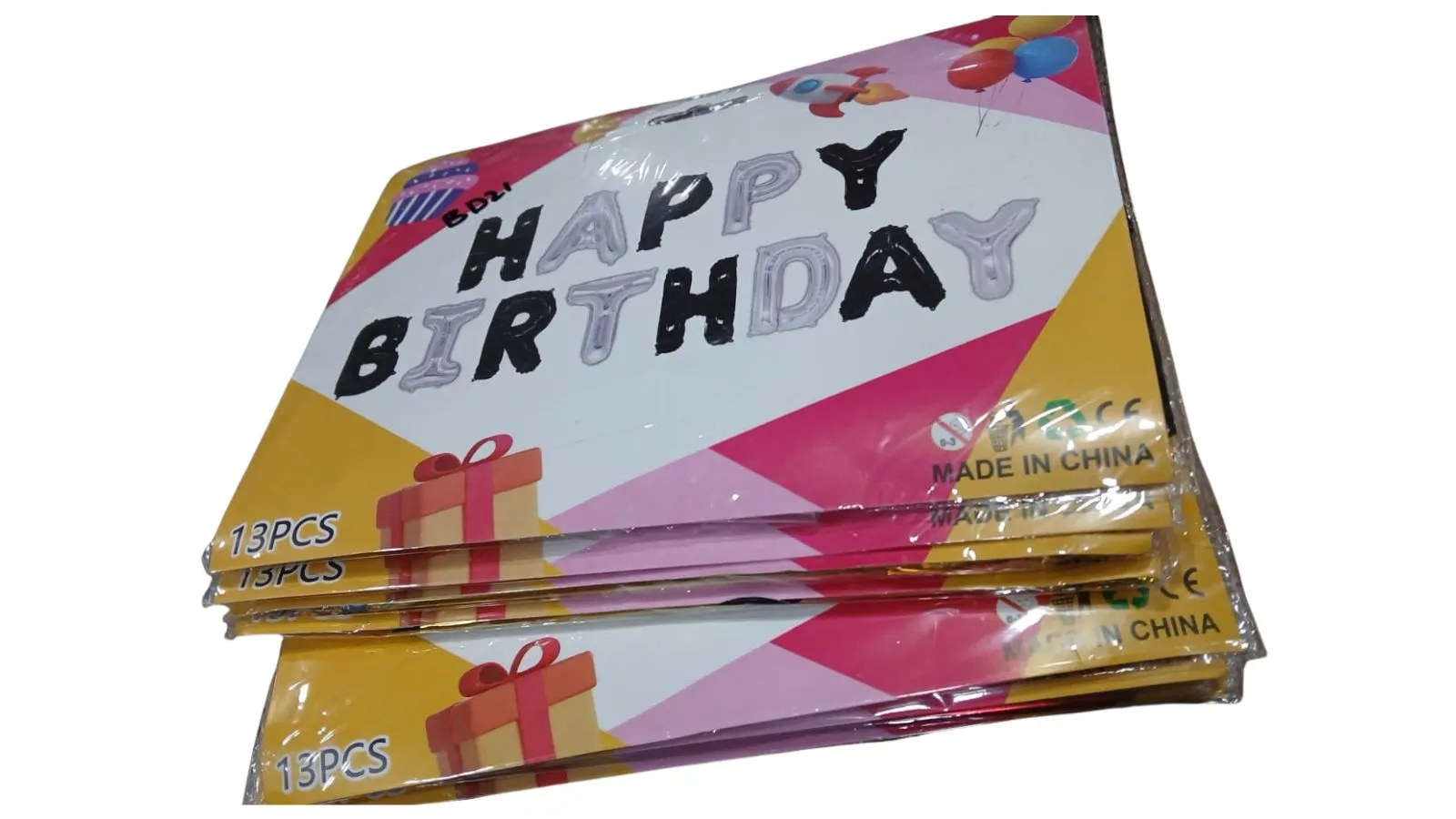 Birthday Celebration Happy Birthday Foil Balloon Letters Multi 13PCS