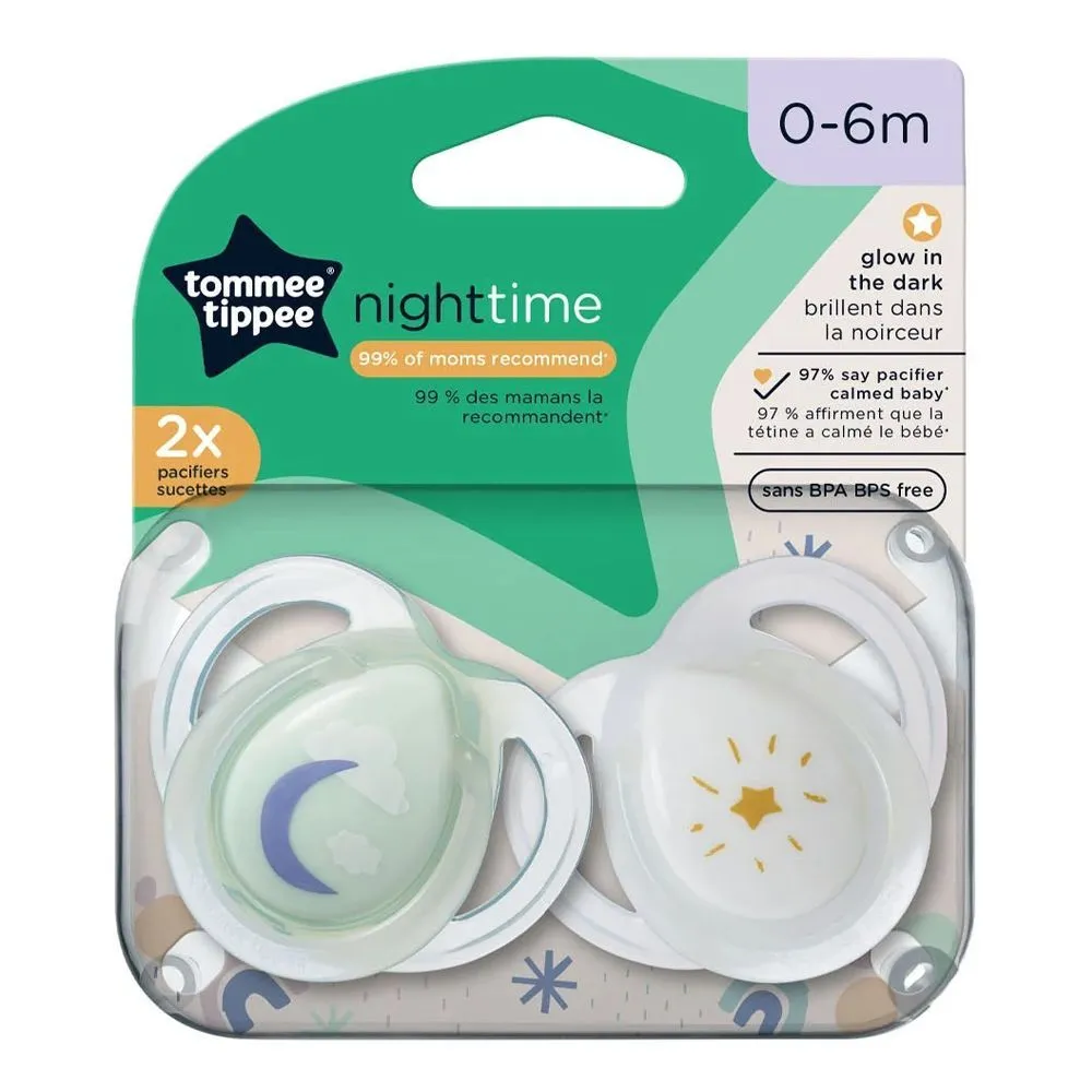 Tommee Tippee Soother 2* Night Time 0-6M 233014