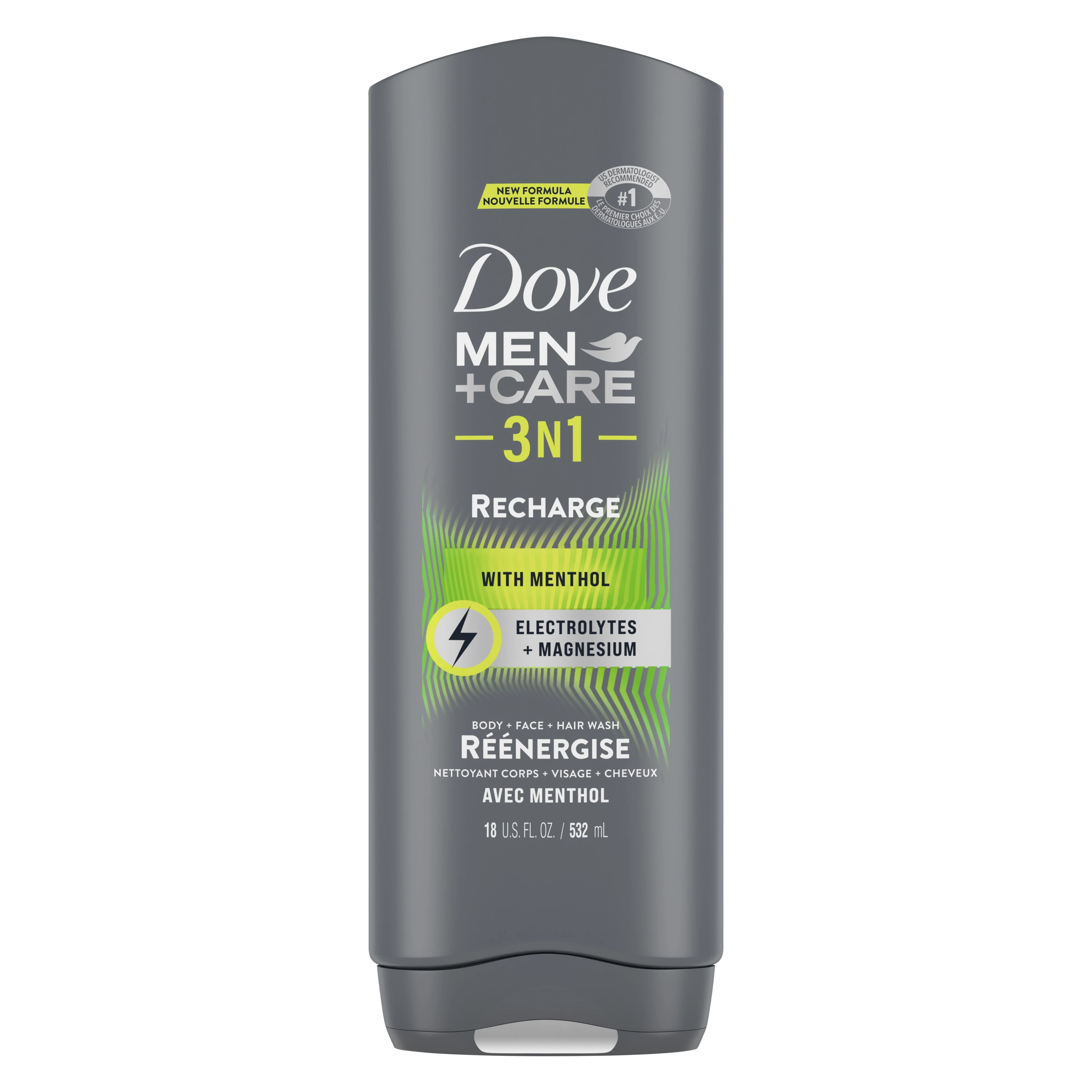 Dove Body Wash Usa Men Care 3 IN 1 Recharge With Menthol 532ML