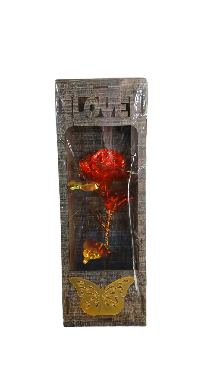 Wooden Box Rose Couple Light