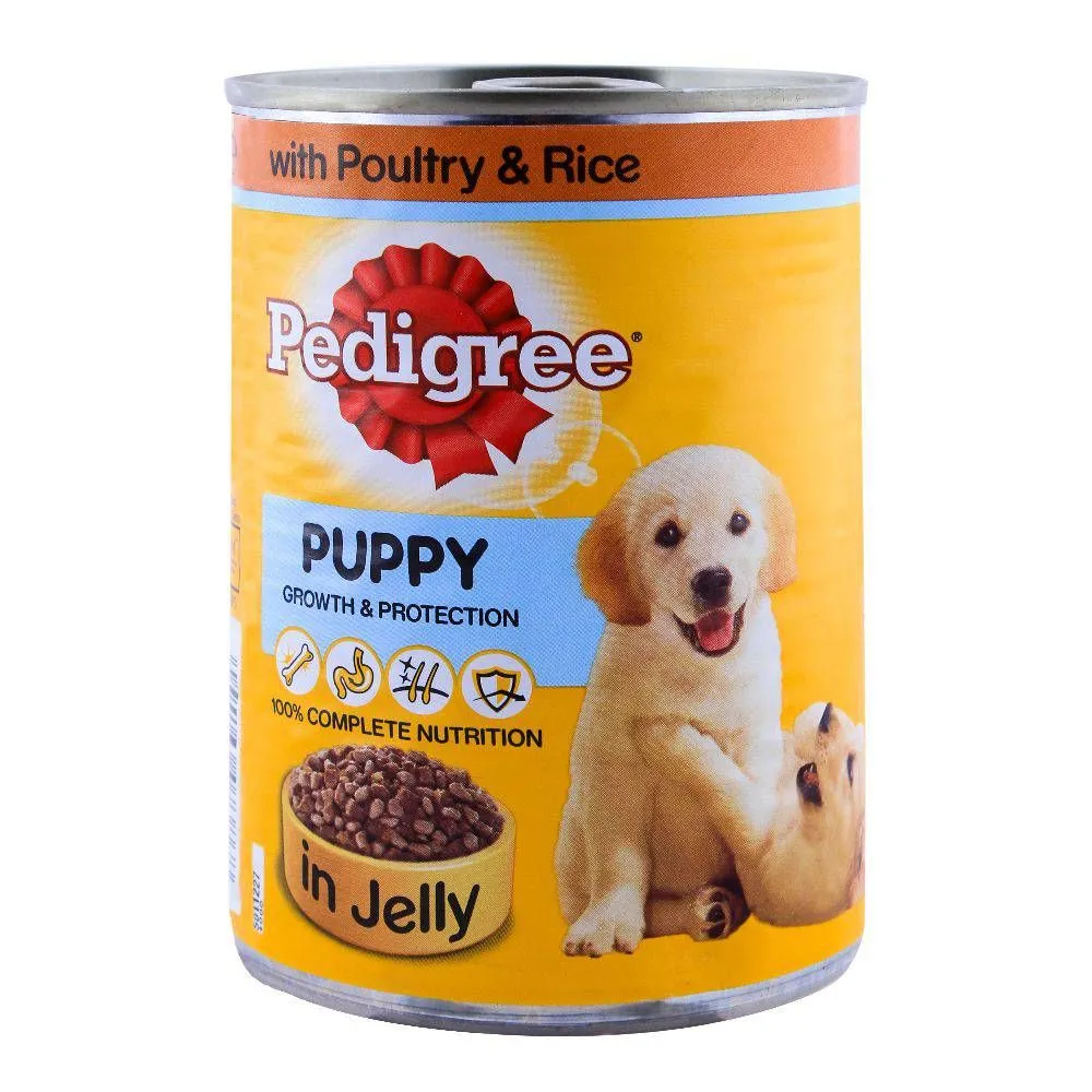 Pedigree Puppy Dog Food Jelly With Chicken & Rice 400G Tin