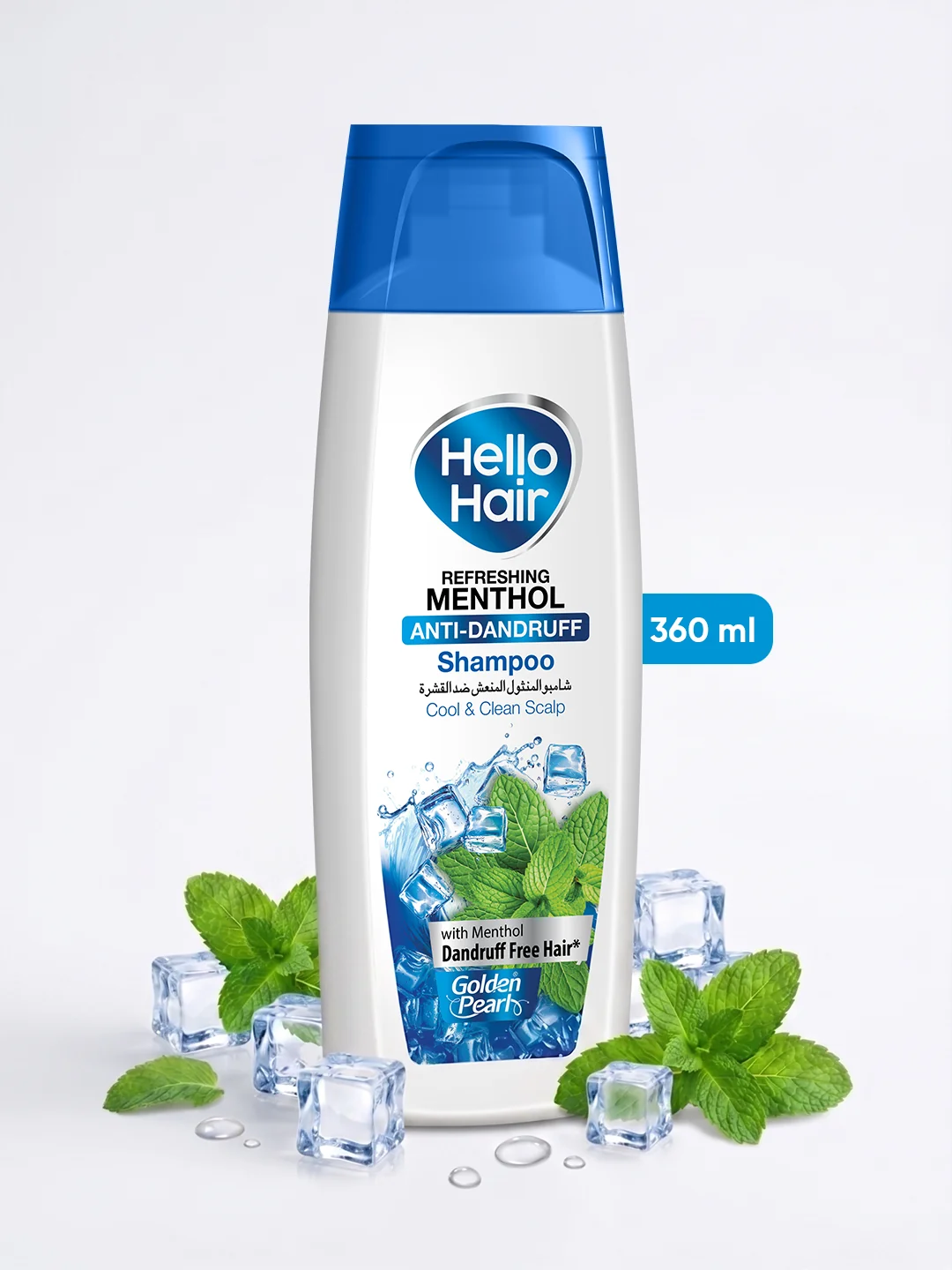 Golden Pearl Shampoo Hello Hair Anti Dandruff Menthol 360ML