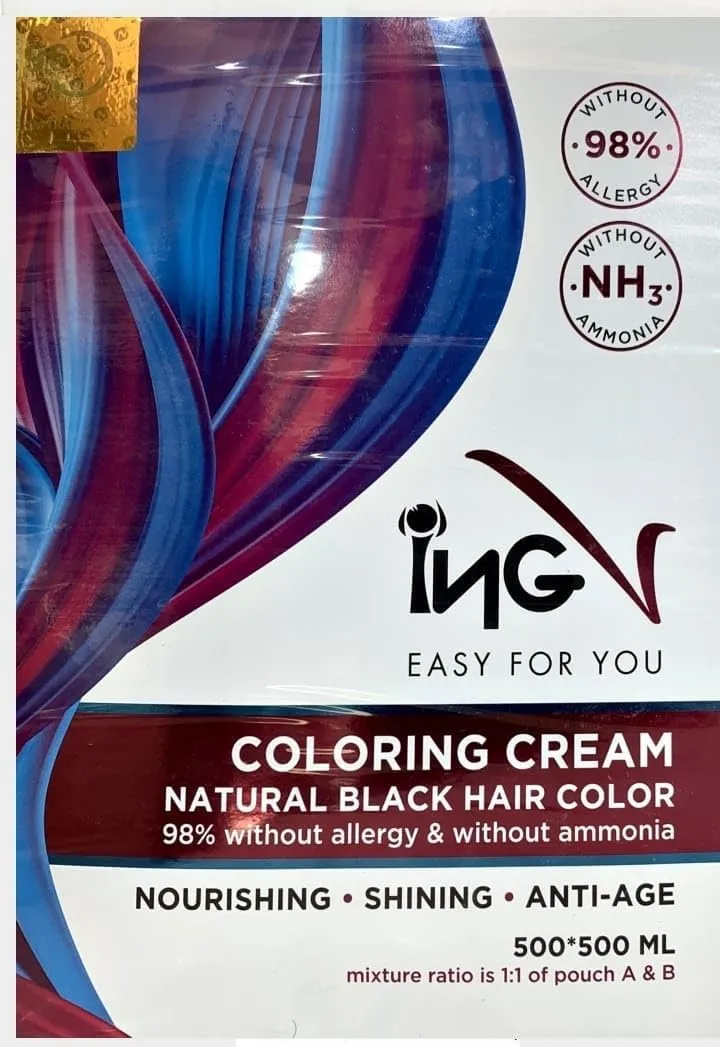 Ing Hair Coloring Cream Natural Black 01 500*500ML