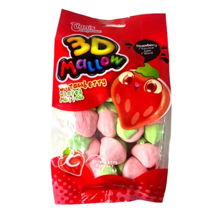 Tians Mallow 3D Shaped Mallow With Jam Filling 225G