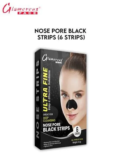 Glamorous Face Strips 6PC Nose 8021 A Black