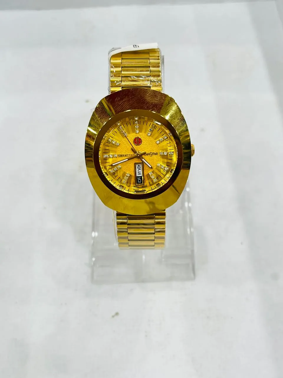 Gents Watch Rado A Replica S1873G Golden Chain Golden Dial With Day And Date