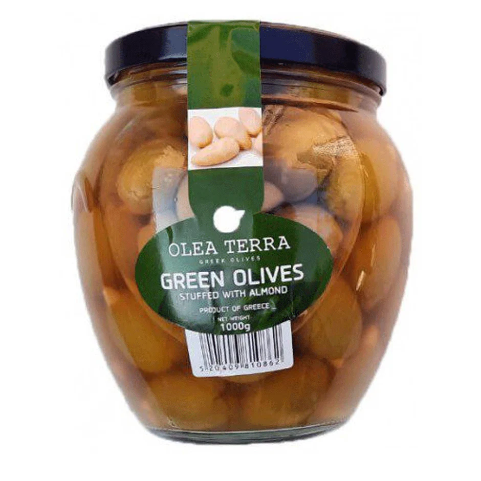 Olea Terra Green Olives Stuffed With Almond 1Kg