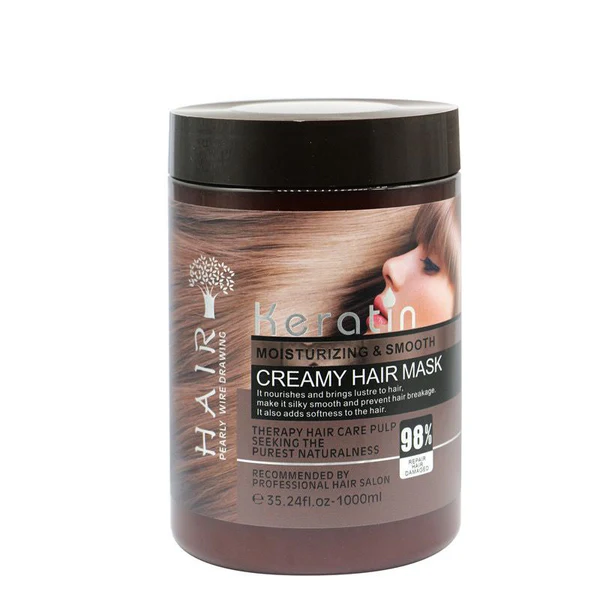 Wellice Hair Mask Keratin Moisturizing And Smooth Brown 500ML