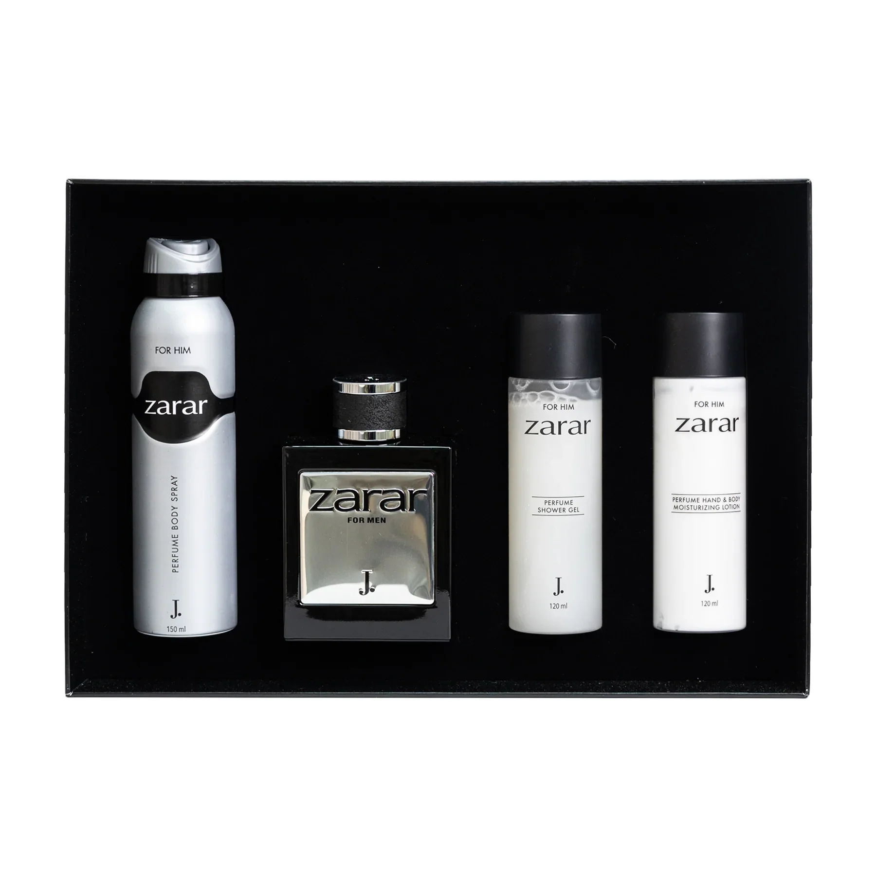 J. Eau De Parfum Gift Set Zarar Silver For Him