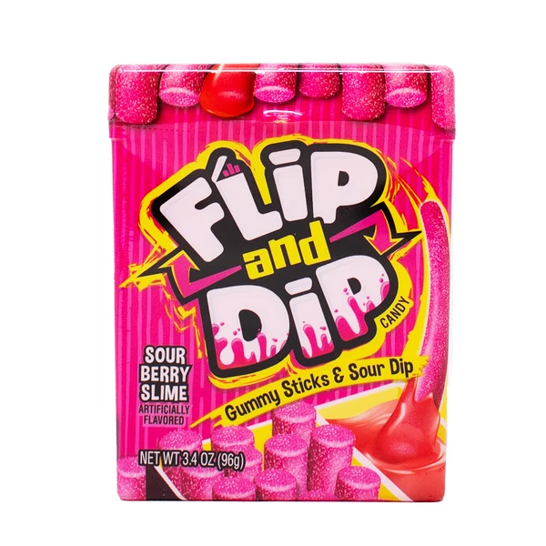 Flip And Dip Gummy Stick And Sour Dip 72G