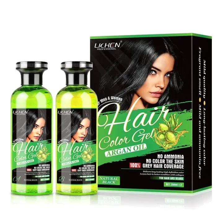 Lichen Hair Color Gel 2* Natural.Black 258ML