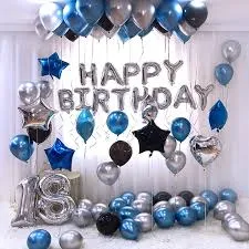 Birthday Celebration Ballon 10pcs Silver