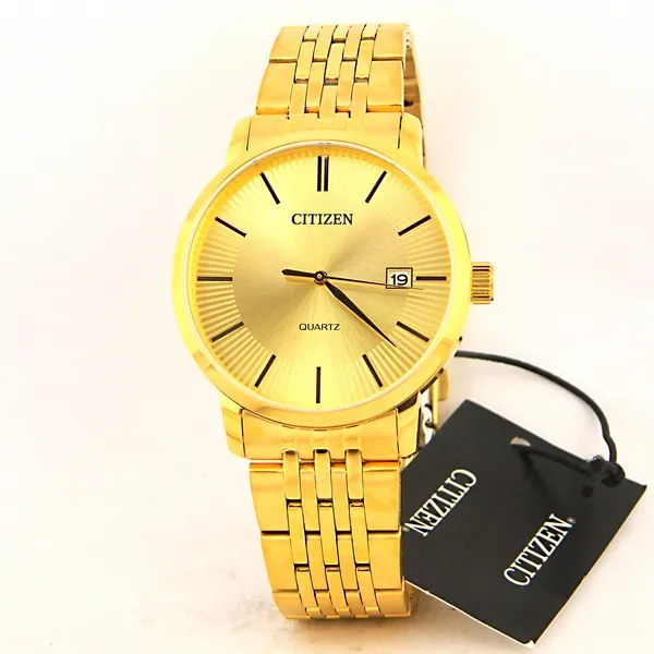 Gents Watch Citizen Automatic EJ563754A Golden Chain Golden Dial