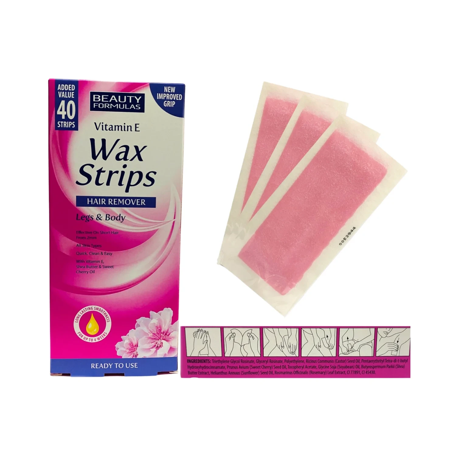 Beauty Formula Wax Strips 40P Pink