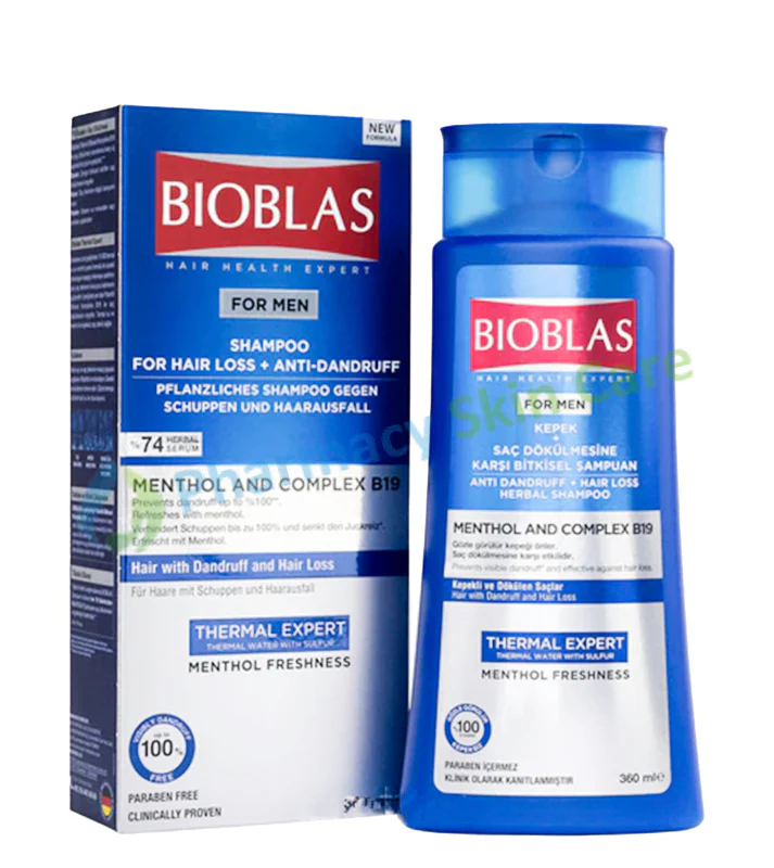 Bioblas Shampoo For Men For Hair Loss + Anti Dandruff 360ML