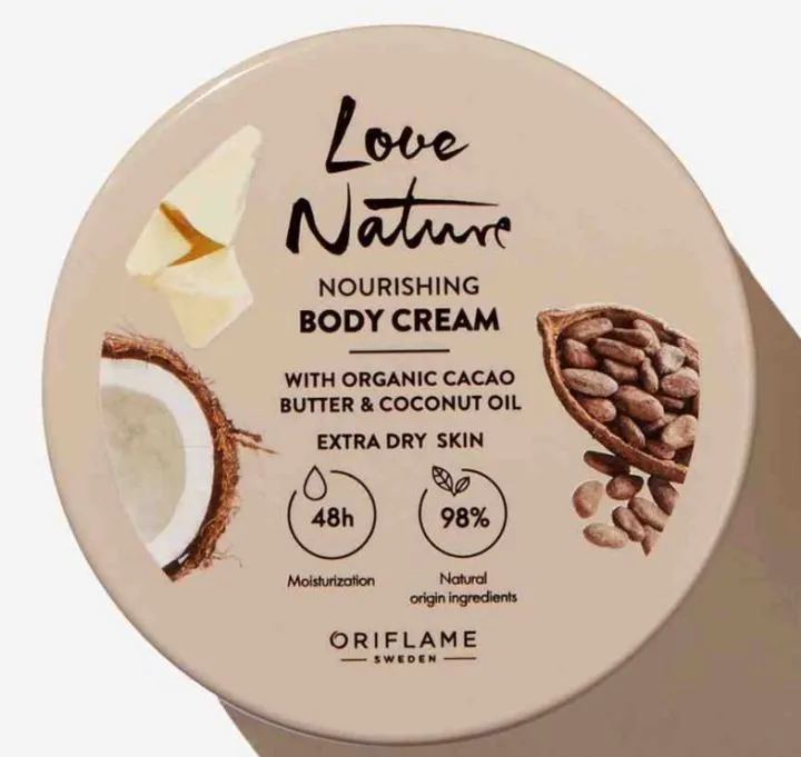 Oriflame Sweden Body Cream  Love Nature Extra Dry Skin 200ml
