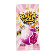Baida Rock Popping Candy Lollipop Grape 12G