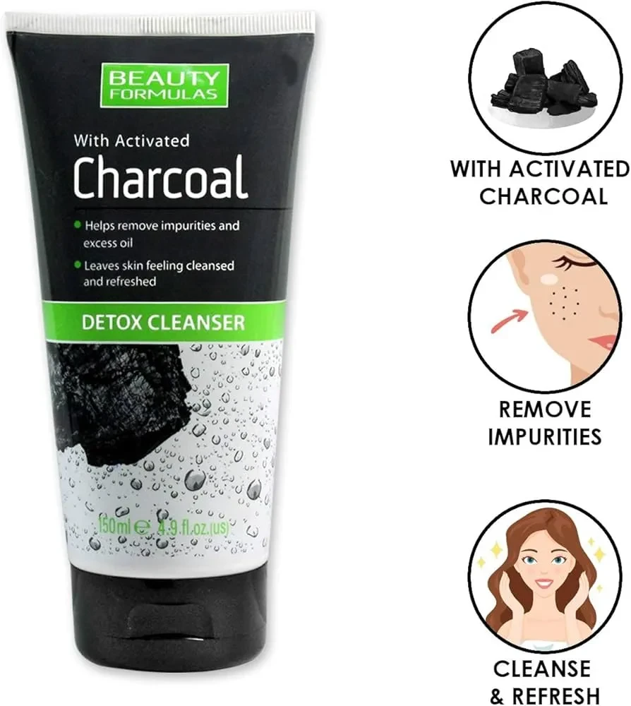 Beauty Formulas Face-Cleanser Charcoal Detox 150ML