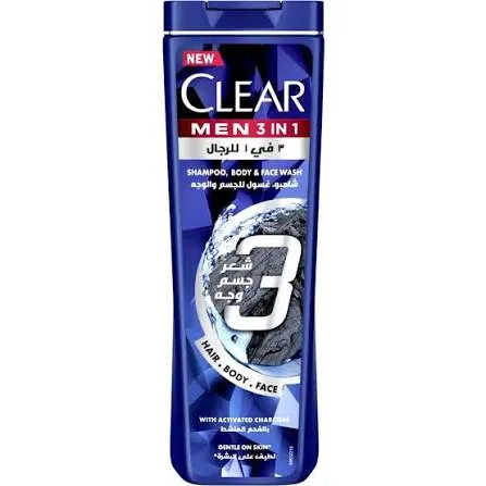 Clear Shampoo 3in1 Active Clean Charcoal 400ML PK