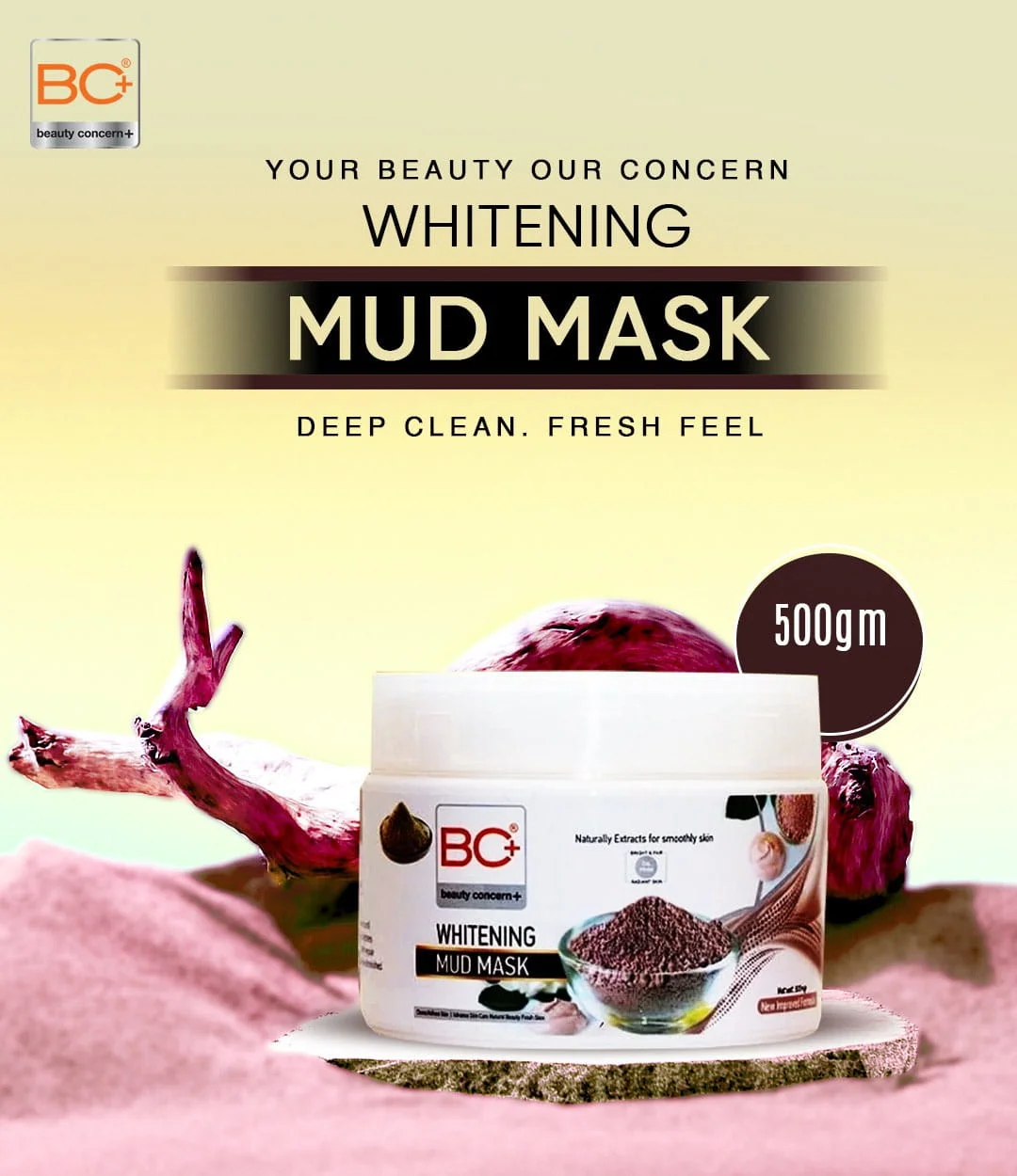 Bc + Facial Jar Whitening Mud Mask 500G