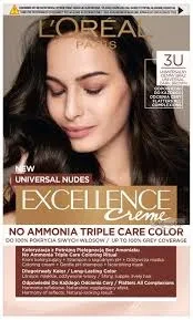 Loreal Excellence Hair Color 3U Dark Brown No Ammonia