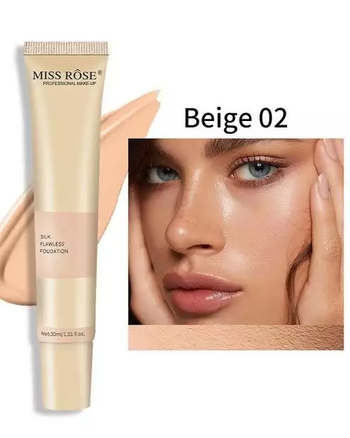 Miss Rose Foundation Silk Tube Beige 02 30ML